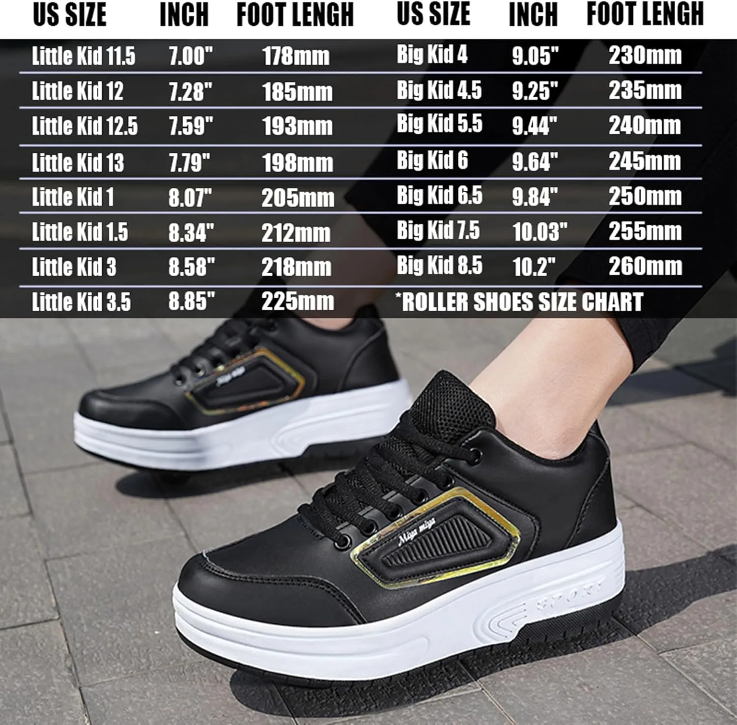 Kids Roller Skate Shoes with Wheels Roller Sneakers for Boys Girls Kids Deformation Wheeled Shoes 