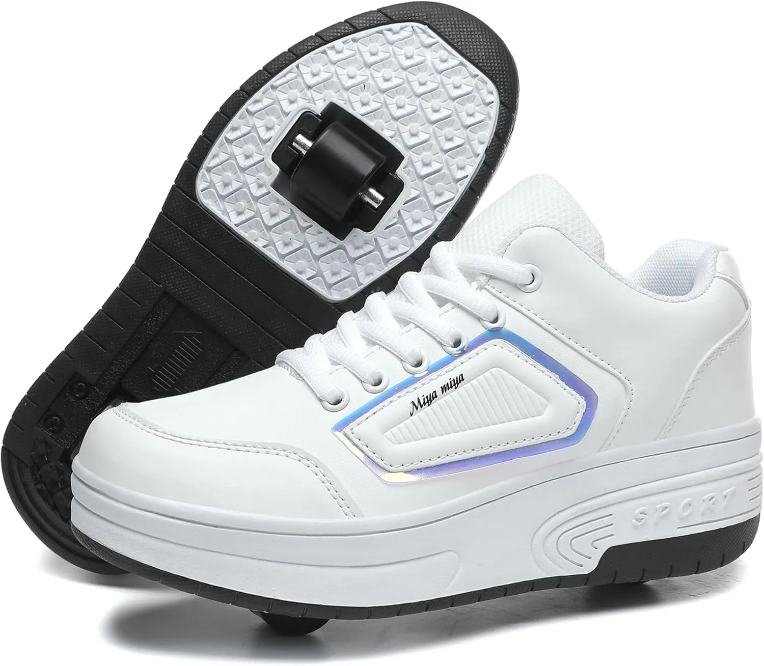 Kids Roller Skate Shoes with Wheels Roller Sneakers for Boys Girls Kids Deformation Wheeled Shoes 