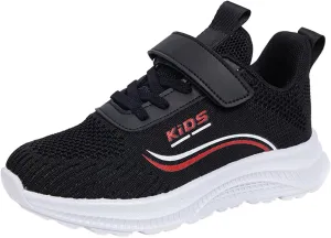 Kids Running Shoes Lightweight Breathable Adjustable Strap Elastic Soft Sole Anti Slip Fashion Athletic Shoes