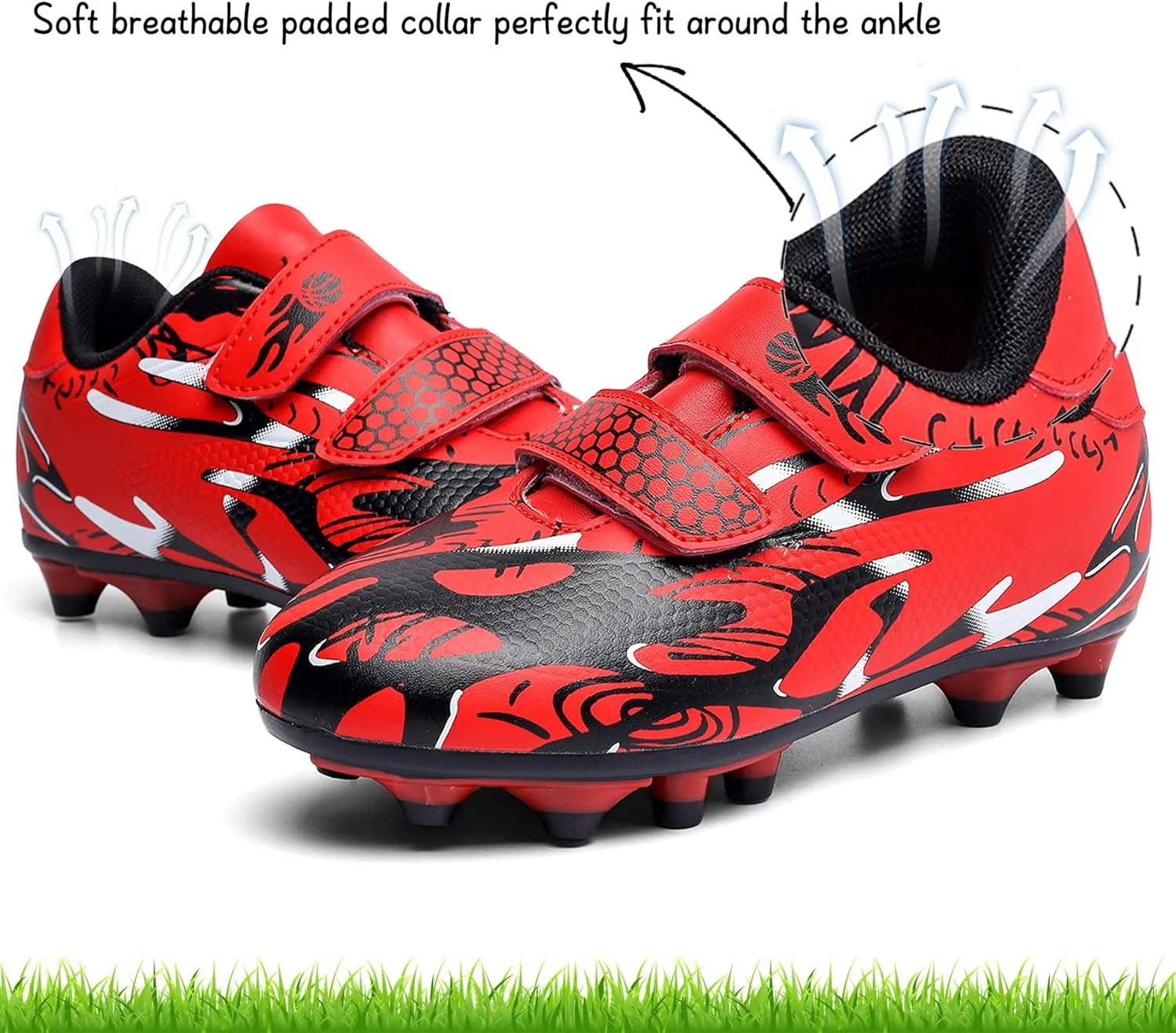 Kids Soccer Cleats Boys Girls Firm Ground Soccer Shoes Youth Professional Athletic Outdoor Football Cleats Shoes