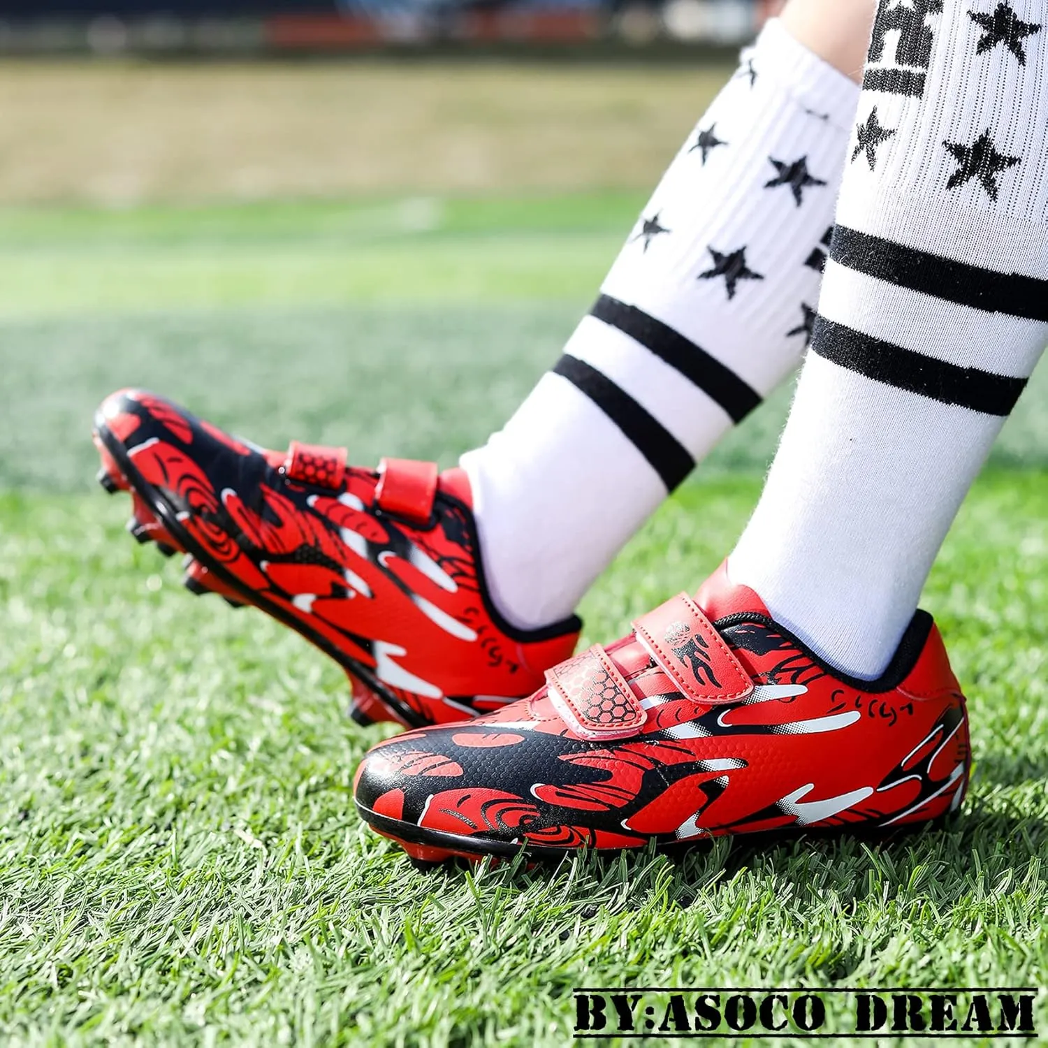 Kids Soccer Cleats Boys Girls Firm Ground Soccer Shoes Youth Professional Athletic Outdoor Football Cleats Shoes