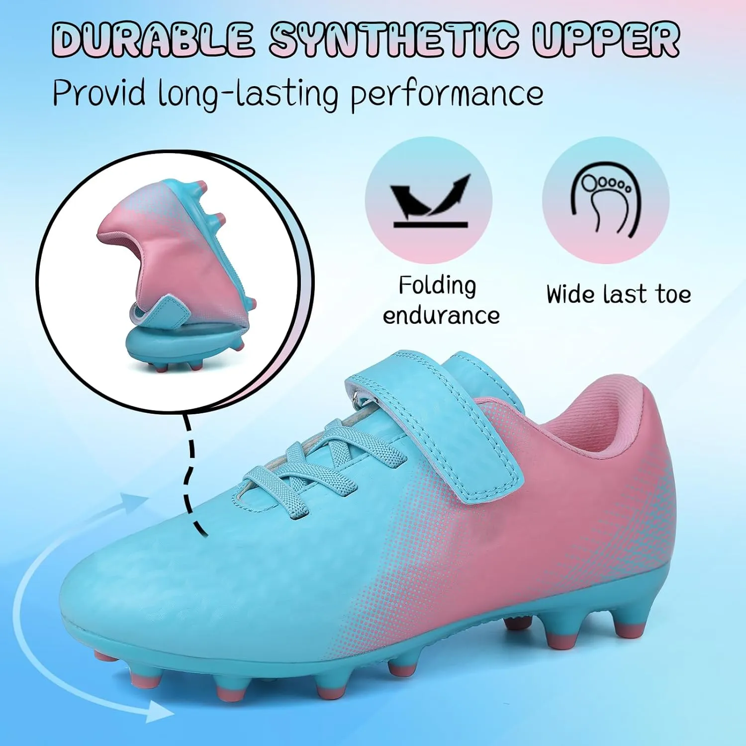 Kids Soccer Cleats Boys Girls Football Cleats Outdoor Indoor Soccer Shoes AG TF