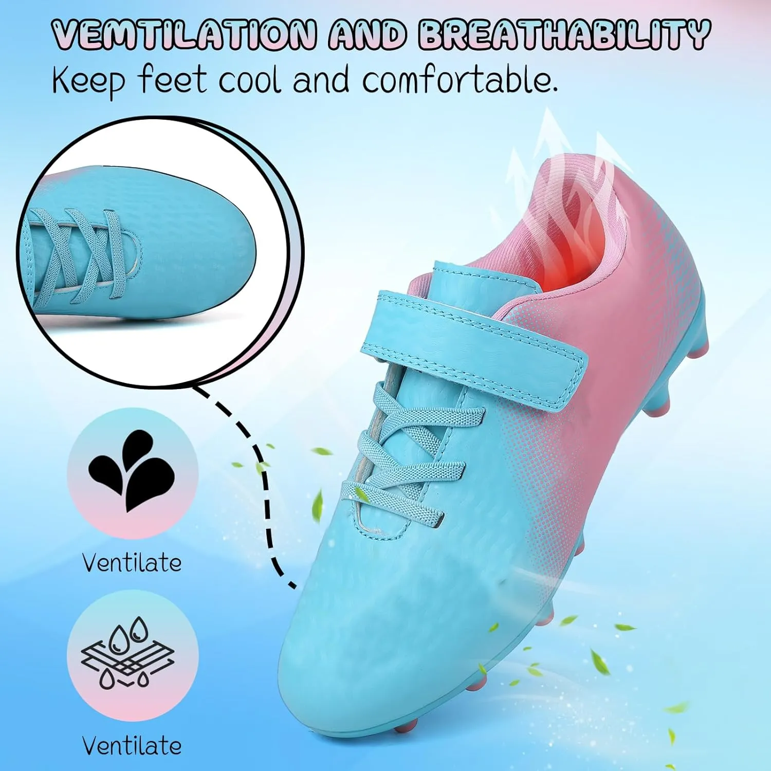Kids Soccer Cleats Boys Girls Football Cleats Outdoor Indoor Soccer Shoes AG TF