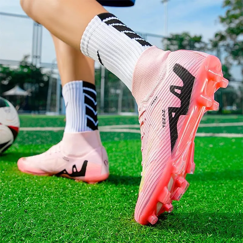Kids Soccer Shoes Boys Girls Firm Ground Professional Athletic Outdoor Football Cleats for Youth Futsal