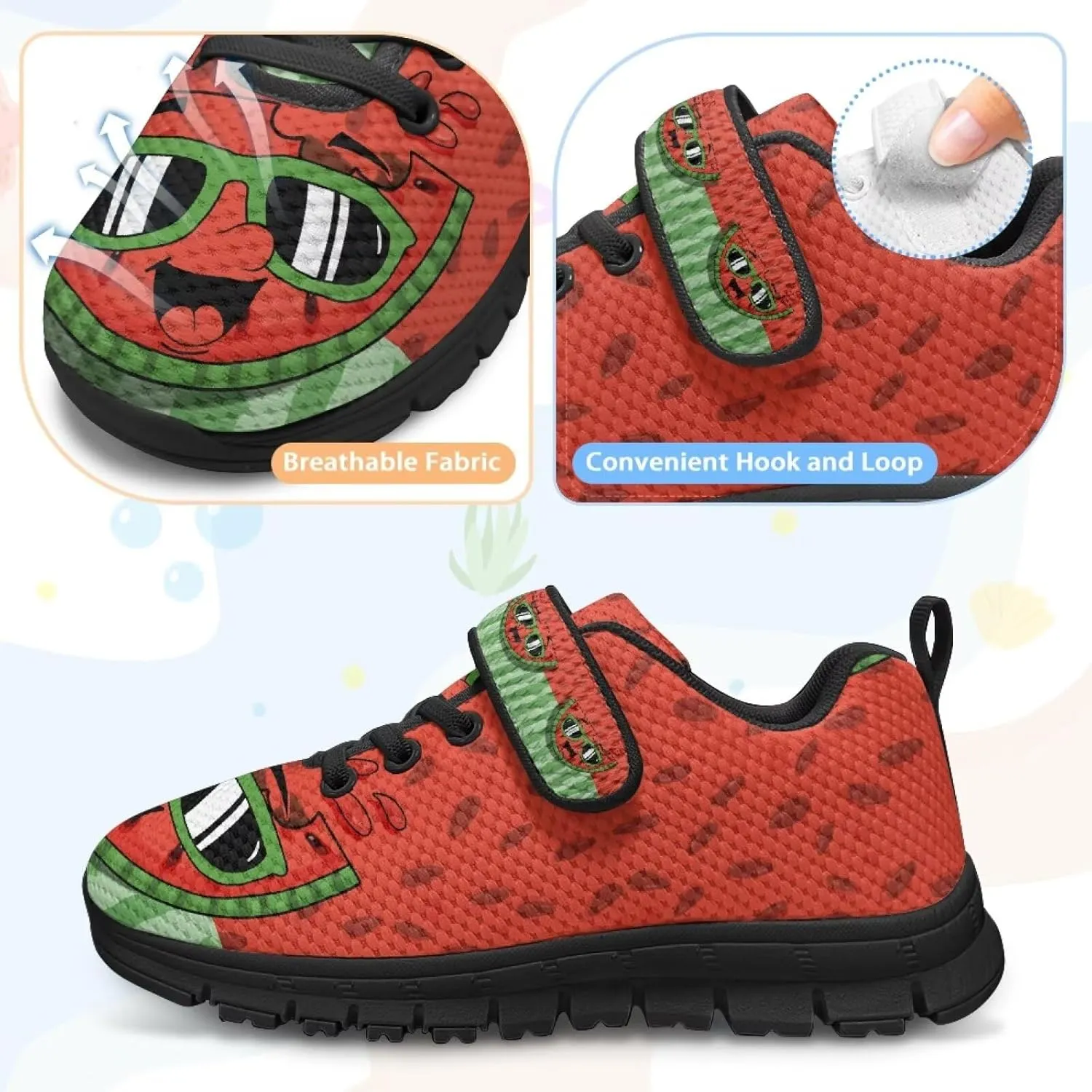 Kids Unisex Tennis Running Shoes Breathable Soft Walking Sneakers for Boys Girls Elastic Cushioned Travel Shoe for Kids Size 11-15 Black Sole