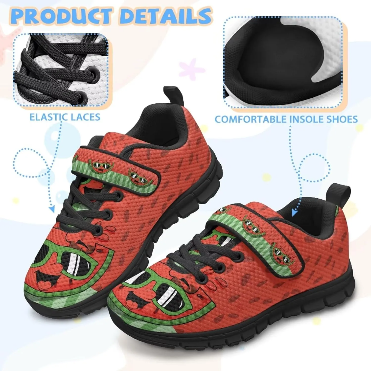 Kids Unisex Tennis Running Shoes Breathable Soft Walking Sneakers for Boys Girls Elastic Cushioned Travel Shoe for Kids Size 11-15 Black Sole