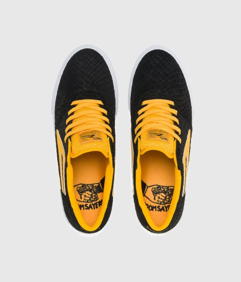 Lakai x Doomsayers Manchester Skate Shoes Black/Gold Suede