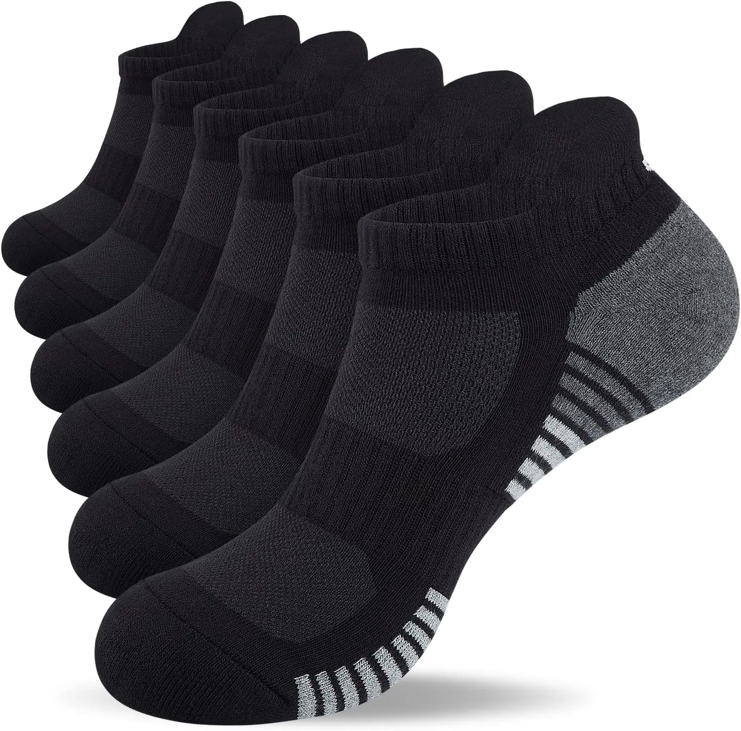 Lapulas Athletic Running Ankle Socks, Low Cut Cushioned Anti-Blister Tab Sports Socks Men Women 6Pairs