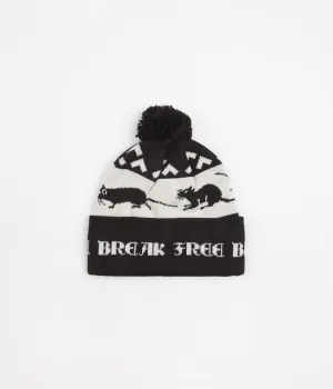 Last Resort AB Rat Race Pom-Pom Fold Beanie - Black