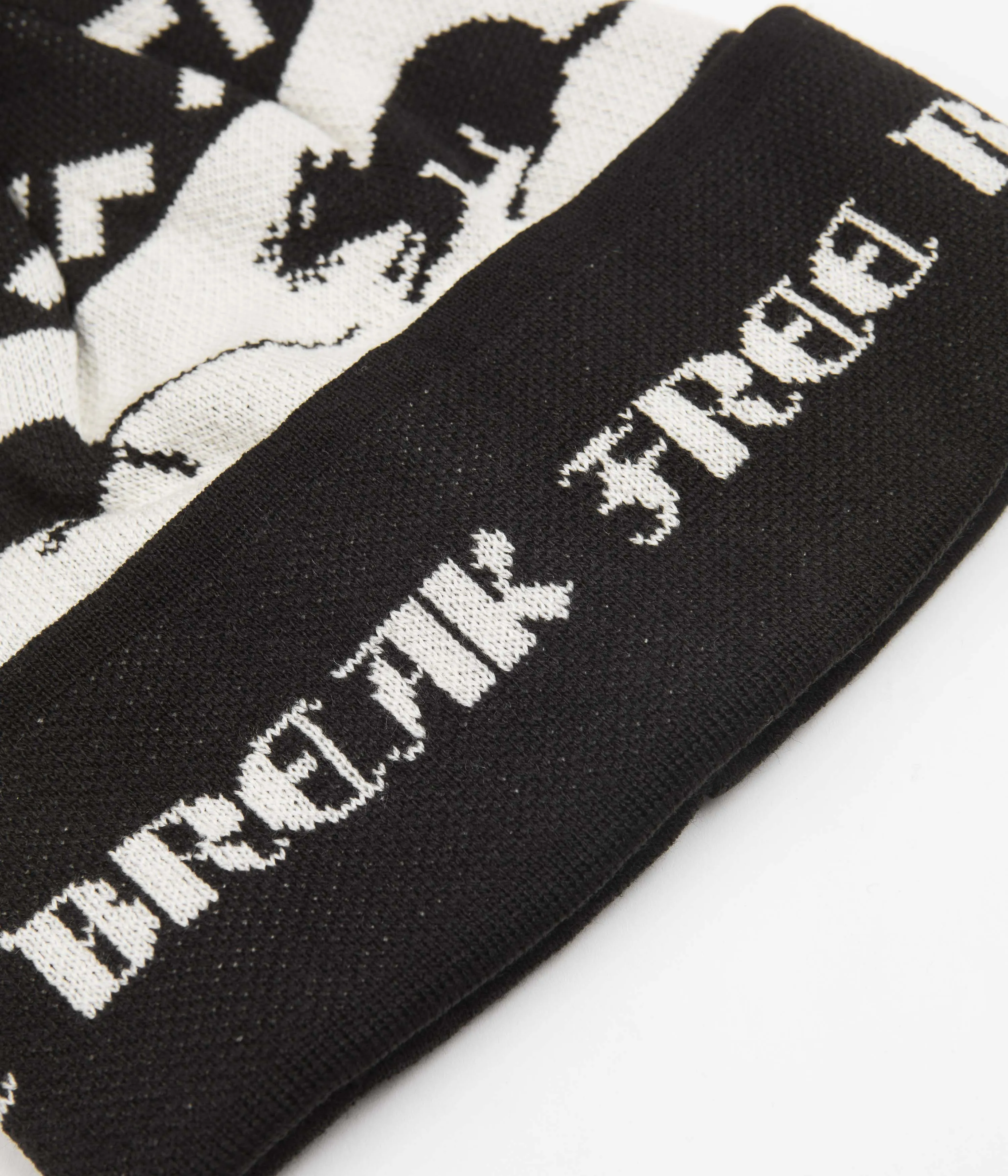 Last Resort AB Rat Race Pom-Pom Fold Beanie - Black