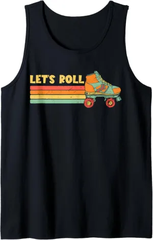 Let's Roll Roller Skating Skater Skate Retro Vintage 70s 80s Tank Top