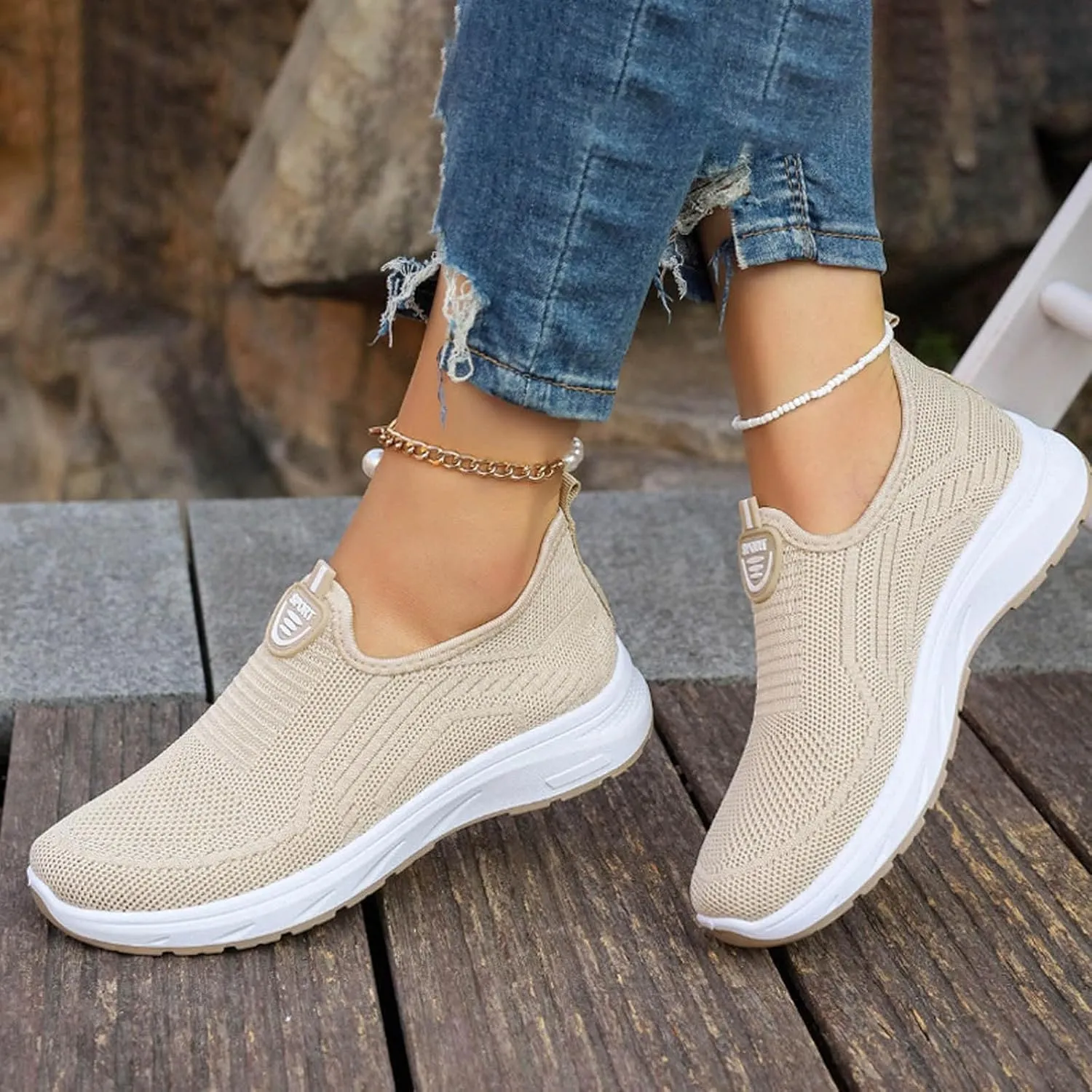 Lightweight Nursing Shoes for Women Slip on Orthopaedic Walking Sneakers Classic Athletic Skateboard Sneakers
