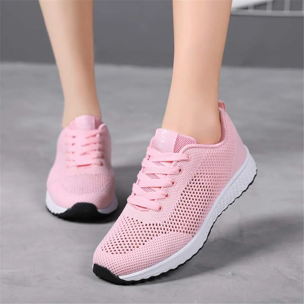 LLTMALL Women's Lace Up Mesh Sneakers Lightweight Tennis Running Shoes