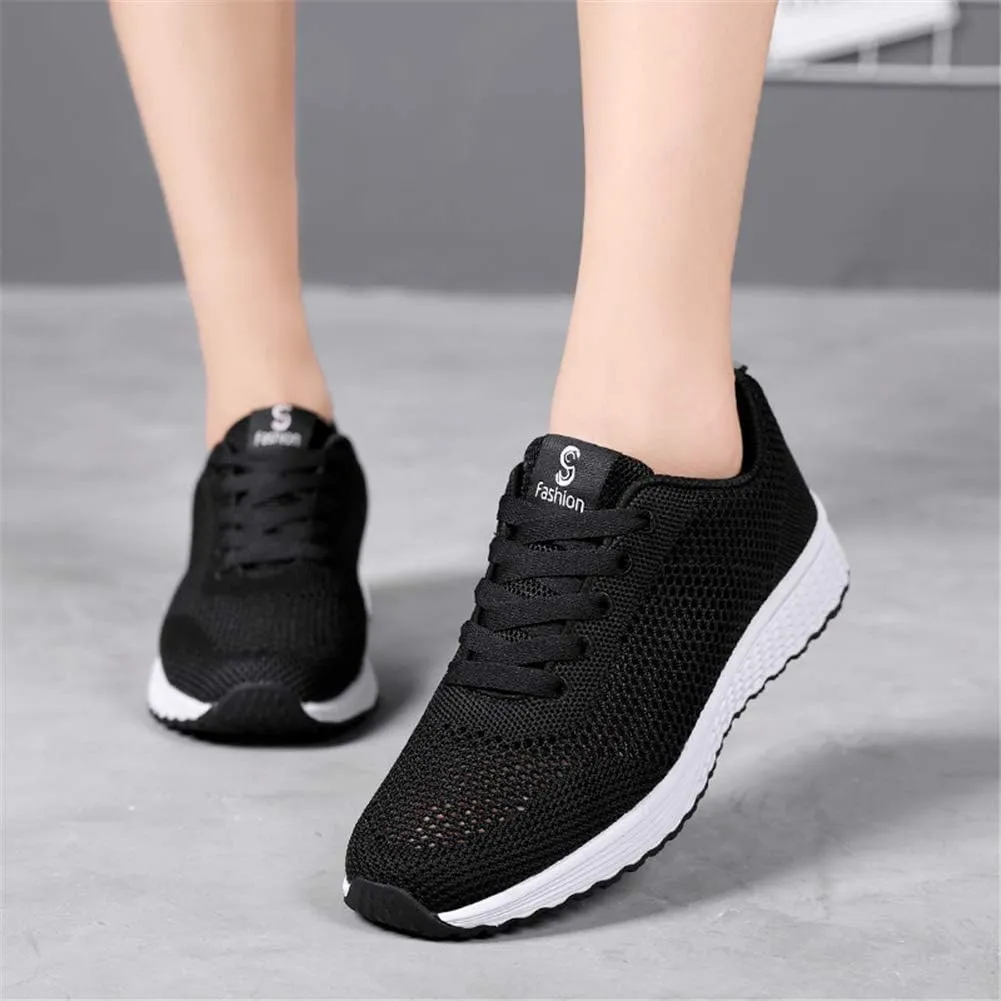 LLTMALL Women's Lace Up Mesh Sneakers Lightweight Tennis Running Shoes