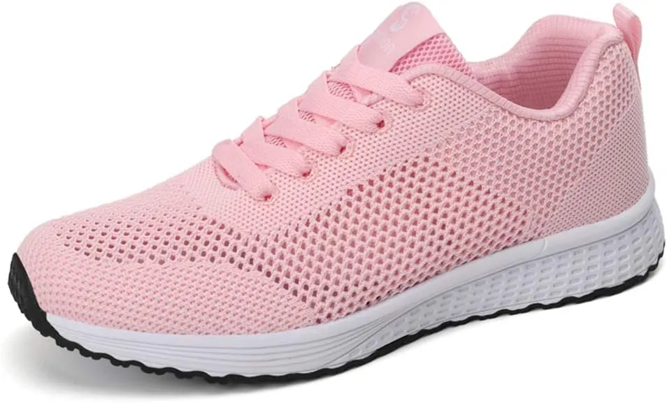 LLTMALL Women's Lace Up Mesh Sneakers Lightweight Tennis Running Shoes