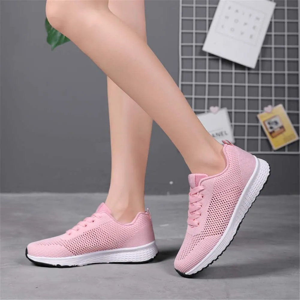LLTMALL Women's Lace Up Mesh Sneakers Lightweight Tennis Running Shoes
