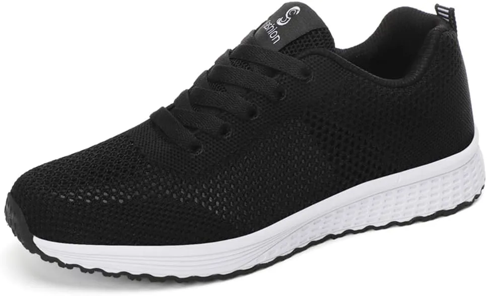 LLTMALL Women's Lace Up Mesh Sneakers Lightweight Tennis Running Shoes