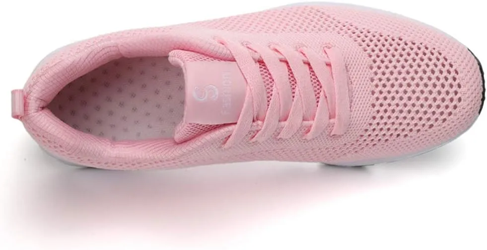 LLTMALL Women's Lace Up Mesh Sneakers Lightweight Tennis Running Shoes