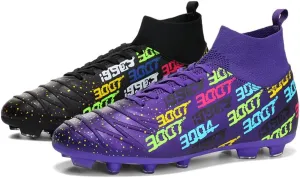 MAUGELY Men's Cleats Firm Ground Soccer Shoes Athletic Lightweight Running Outdoor Turf Comfortable Training Football Shoes