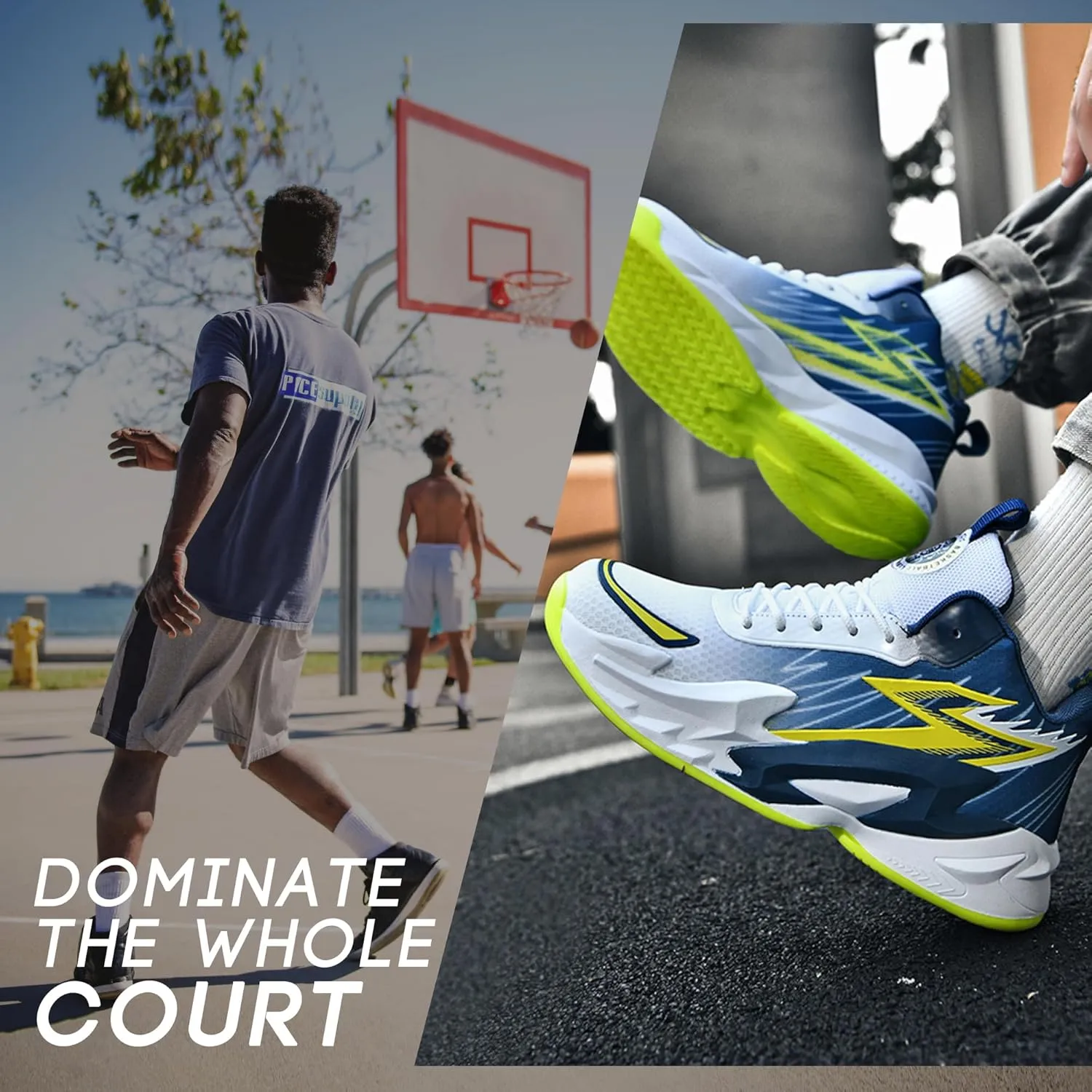 Men Graffiti Basketball Shoes High-Top Sports Shoes Anti-Slip Rubber Soles Indoor Outdoor Sports Running Training Streetwear