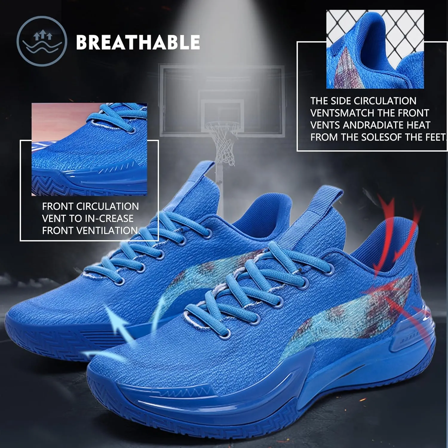Men Graffiti Basketball Shoes High-Top Sports Shoes Anti-Slip Rubber Soles Indoor Outdoor Sports Running Training Streetwear