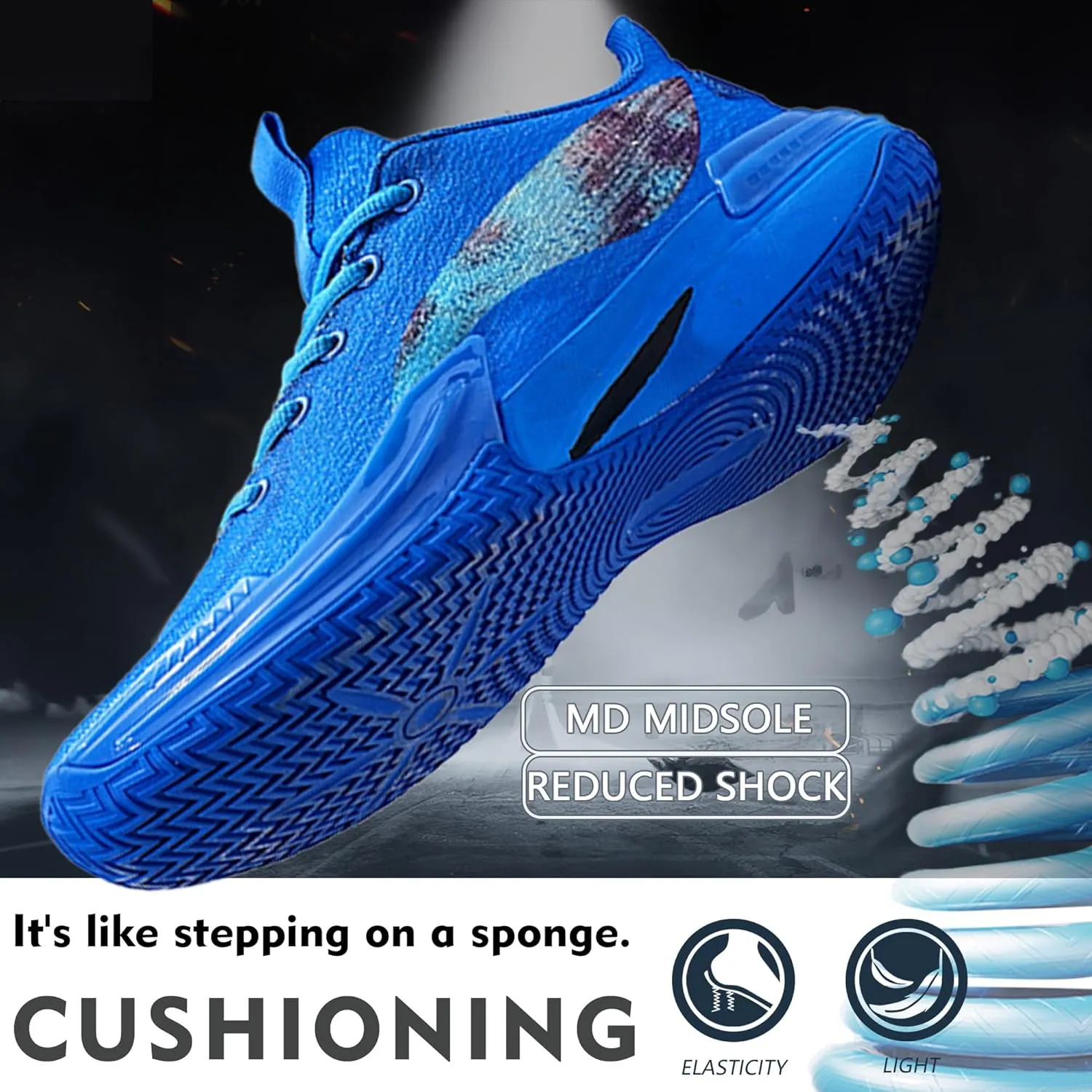 Men Graffiti Basketball Shoes High-Top Sports Shoes Anti-Slip Rubber Soles Indoor Outdoor Sports Running Training Streetwear
