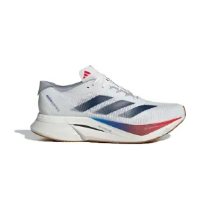 Men's Adizero Boston 12 Running Shoe - Core White/Dark Blue/Pure Ruby - Regular (D)