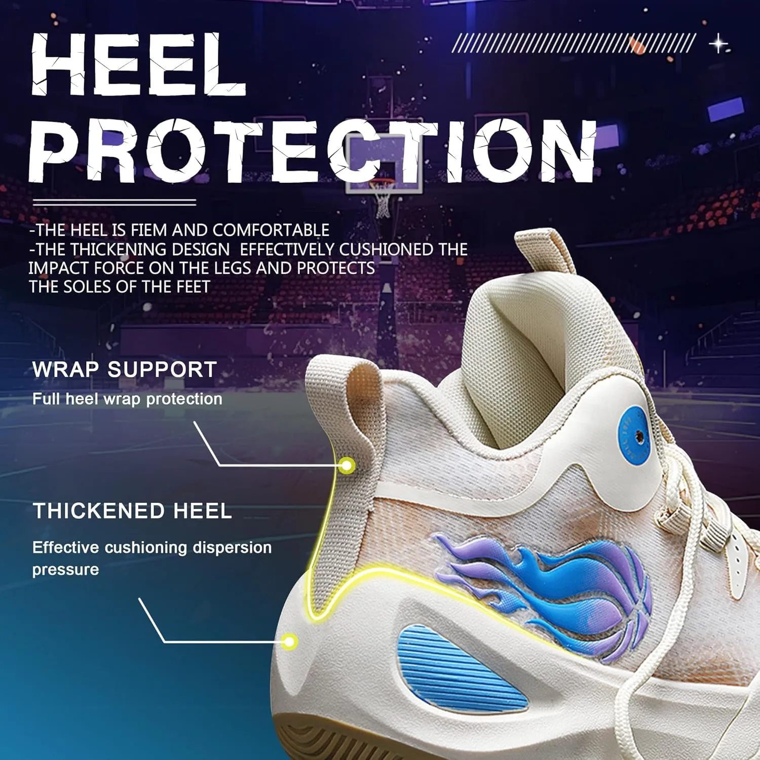 Men's Basketball Shoes Fashionable Breathable Anti Slip Sports Shoes Outdoor Running Fitness Training Shoes