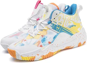 Men's Basketball Shoes No-Slip Breathable Outdoor Shoes Women's Fashion Graffiti Training Shoes