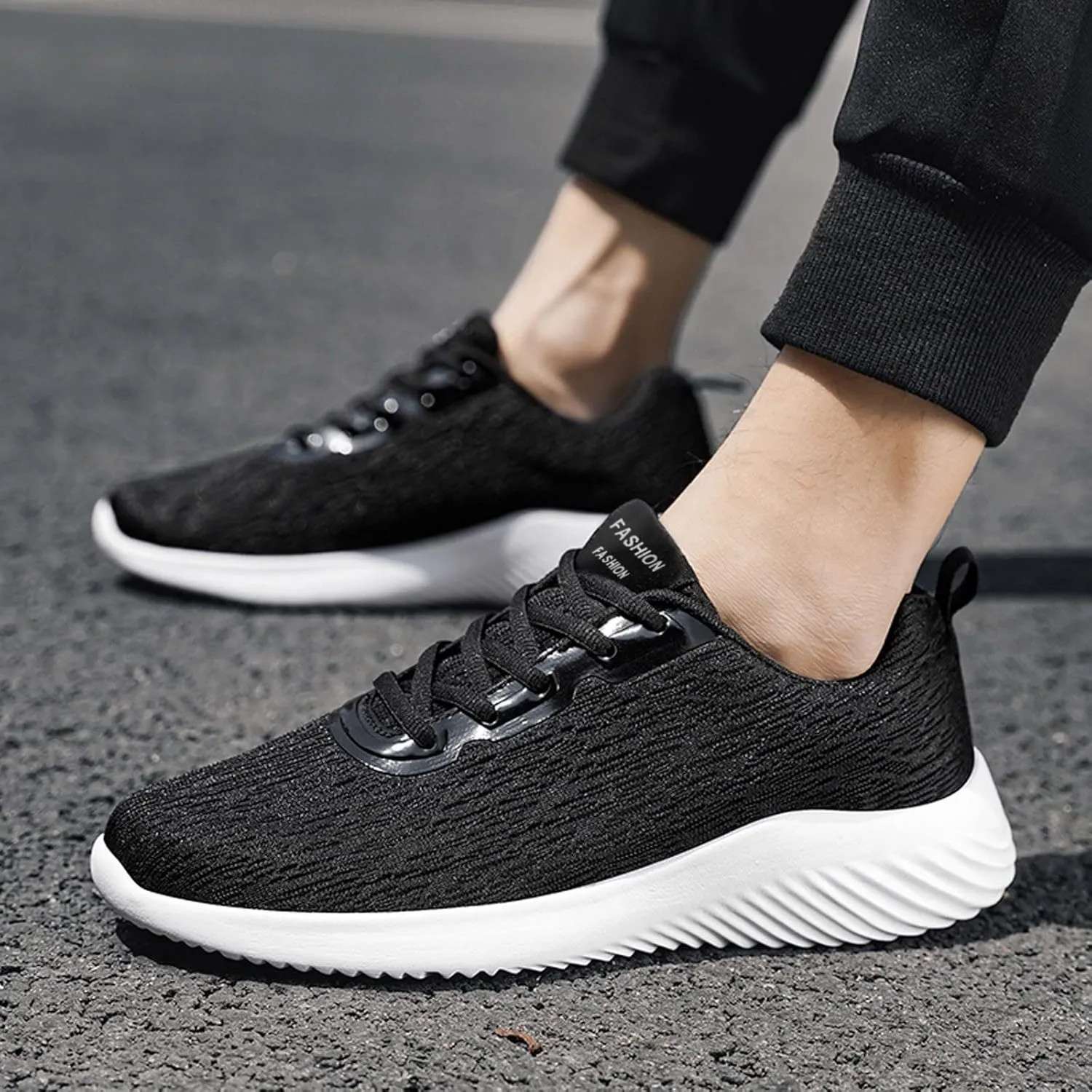 Mens Breathable Lace Up Running Shoes Breathable Casual Comfortable Walking Sneaker Wide Walking Shoes for Men