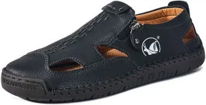 Men's Breathable Slip On Sandals for Casual Walking Outdoor Beach Comfortable Lightweight Non Slip Durable Fisherman Flat Sandals
