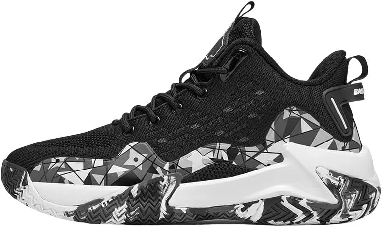 Men's Casual Sneakers, Non-Slip Wear Resistant Lace-up Shoes with Rubber Sole for Sports Activities Like Basketball Running
