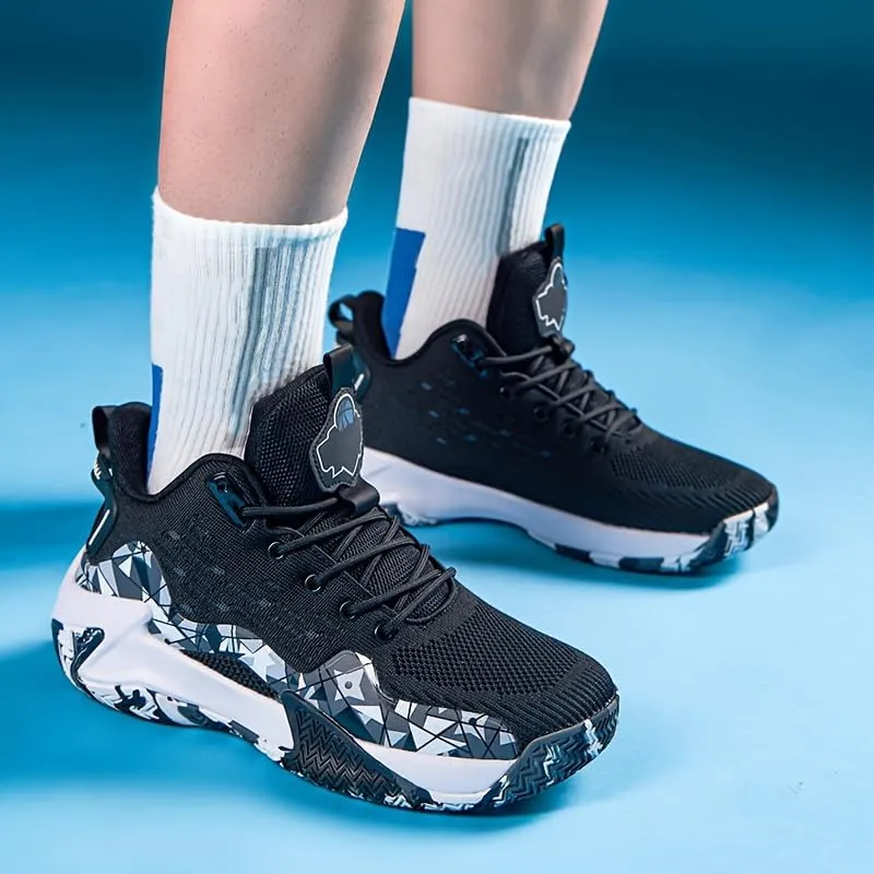 Men's Casual Sneakers, Non-Slip Wear Resistant Lace-up Shoes with Rubber Sole for Sports Activities Like Basketball Running
