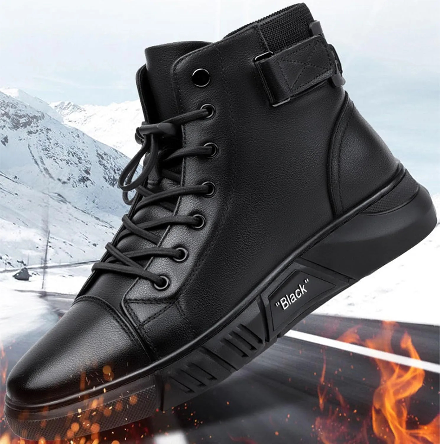 Men's Classic Business Italian Cashmere Chukka Boots Comfortable Non-Slip Shock-Absorbing Side Zipper Ankle Boots Casual Leather Fashion Round Toe Leather Boots