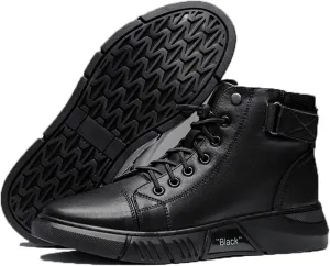 Men's Classic Business Italian Cashmere Chukka Boots Comfortable Non-Slip Shock-Absorbing Side Zipper Ankle Boots Casual Leather Fashion Round Toe Leather Boots