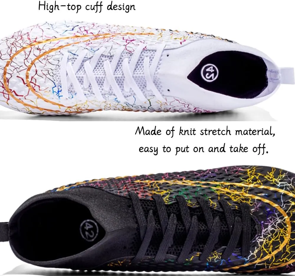 Men's Cleats Firm Ground Soccer Shoes Athletic Lightweight Running Outdoor Turf Comfortable Training Football Shoes