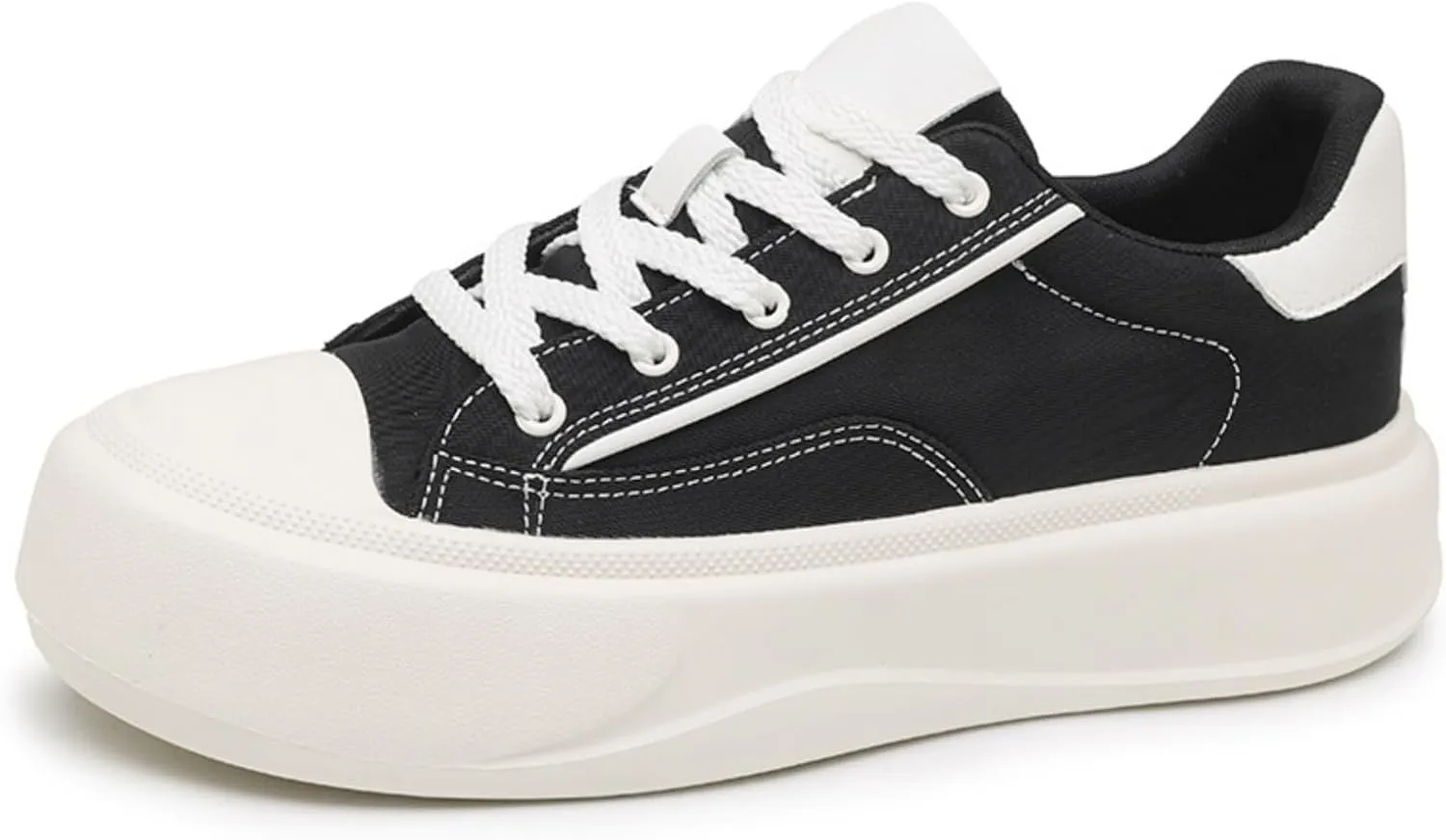 Men's Fashion Low Top Leather Platform Lace-Up Sneakers Retro Non Slip Workout Sport Skate Shoes for Tennis Walking Driving