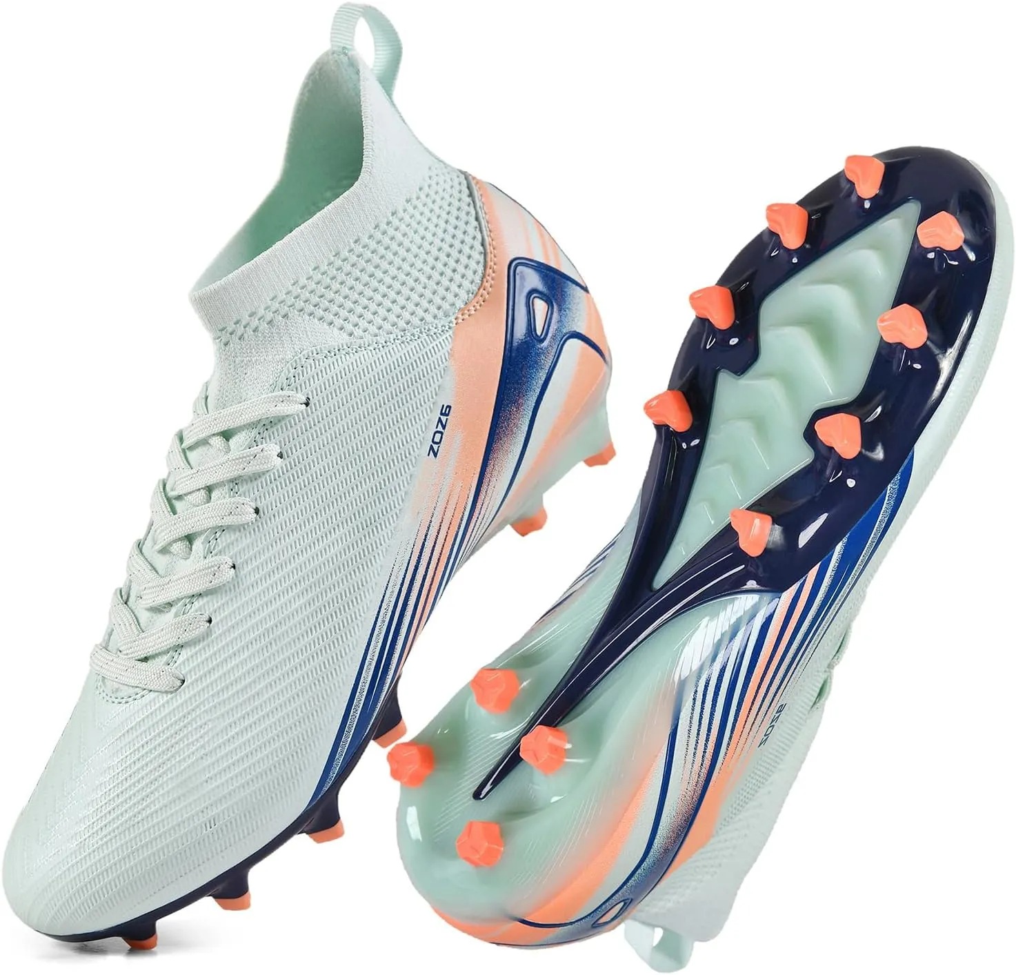 Men's High Top Soccer Shoes AG Long Spikes Men's and Women's High-Top Students Game Sports Training Soccer Cleats Shoes