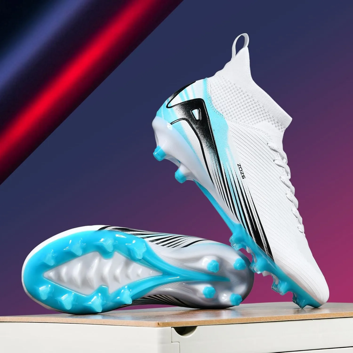 Men's High Top Soccer Shoes AG Long Spikes Men's and Women's High-Top Students Game Sports Training Soccer Cleats Shoes