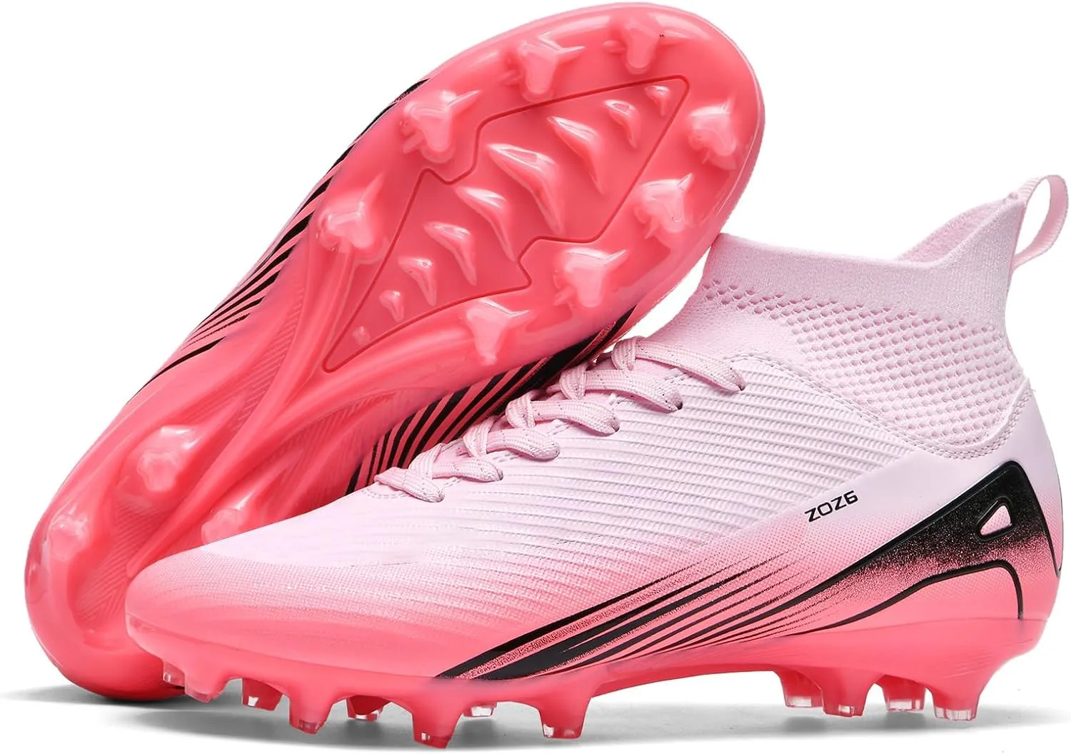 Men's High Top Soccer Shoes AG Long Spikes Men's and Women's High-Top Students Game Sports Training Soccer Cleats Shoes