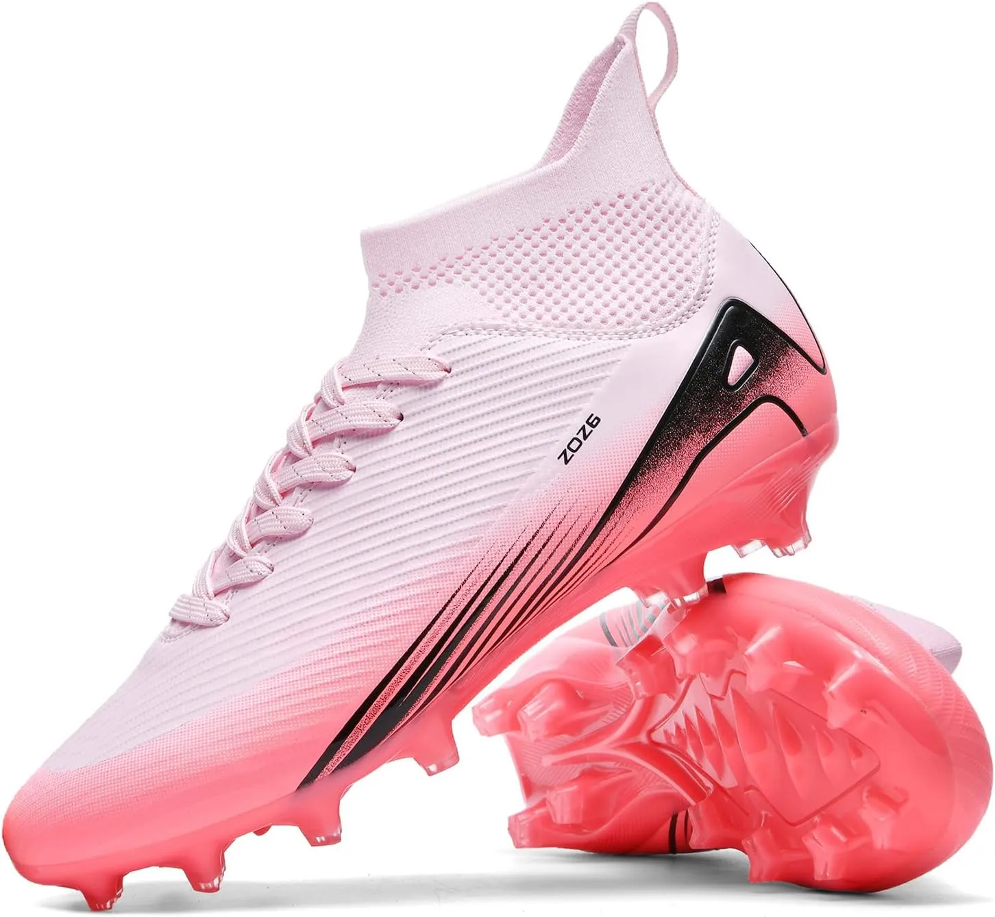 Men's High Top Soccer Shoes AG Long Spikes Men's and Women's High-Top Students Game Sports Training Soccer Cleats Shoes