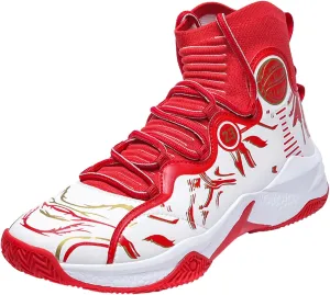 Men's Lace Up High Top Basketball Shoes - Lightweight Athletic Sneakers for Volleyball, Streetball & Fitness Training Non-Slip Breathable Sport Shoe for Men Women
