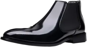 Men's Leather Shoes Business Casual Shoes Formal Shoes Slip-on Mid-top Work Boots Rubber Sole Breathable Flexible Shock-Absorbing Comfortable(D,6.5)