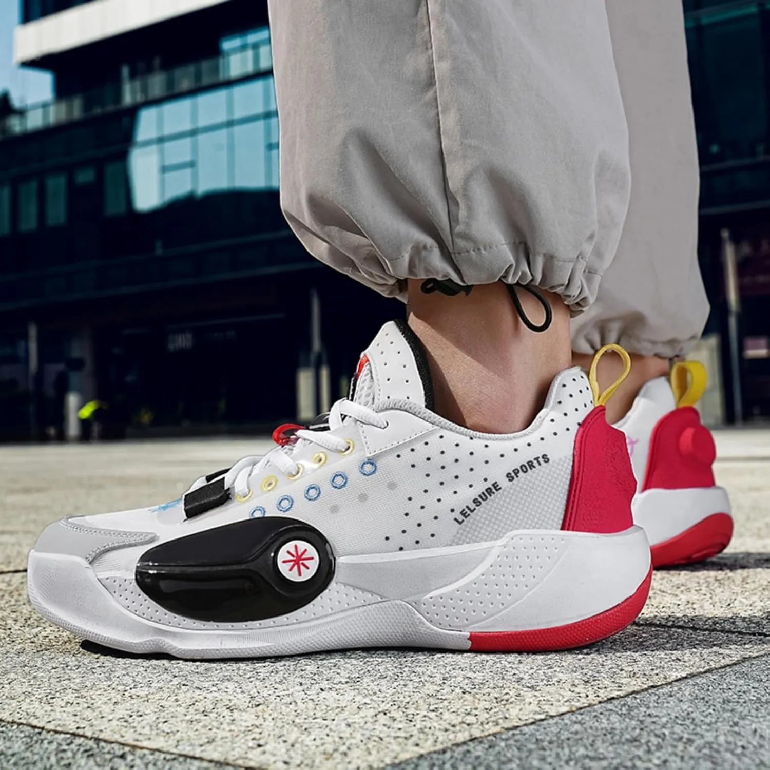 Men's Lightweight Mesh Platform Basketball Shoes Fashion High Top Non Slip Sport Sneakers for Walking Running Tennis Daily Driving