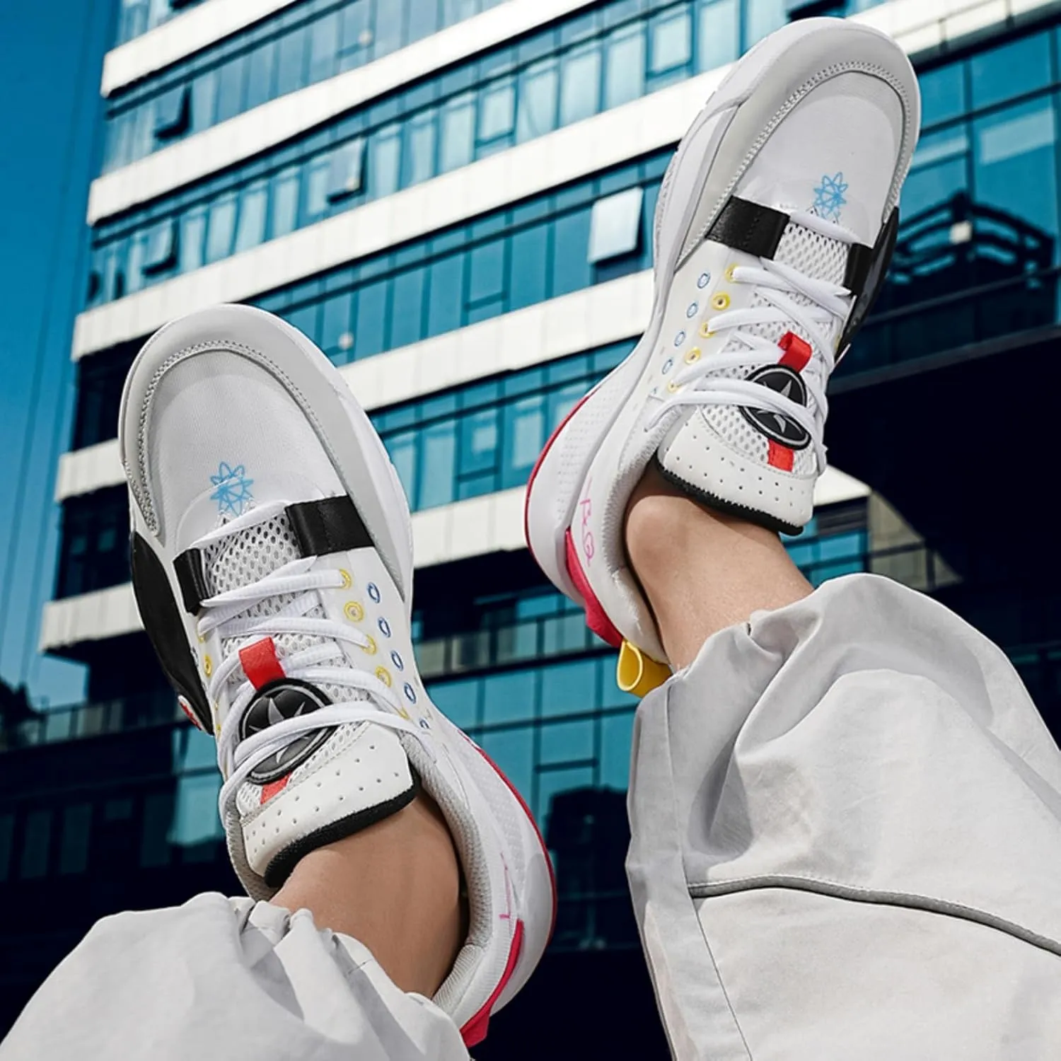 Men's Lightweight Mesh Platform Basketball Shoes Fashion High Top Non Slip Sport Sneakers for Walking Running Tennis Daily Driving