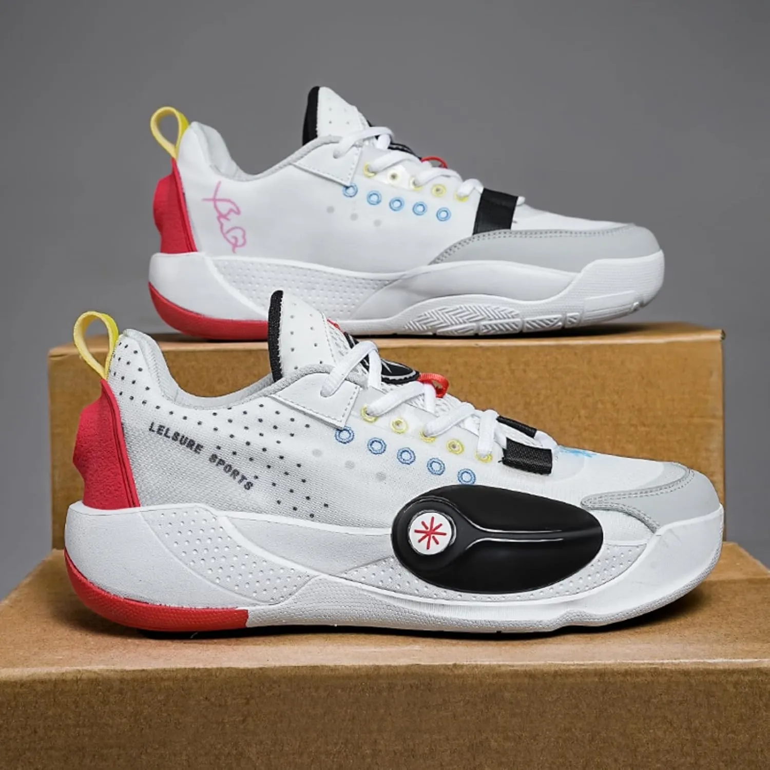 Men's Lightweight Mesh Platform Basketball Shoes Fashion High Top Non Slip Sport Sneakers for Walking Running Tennis Daily Driving