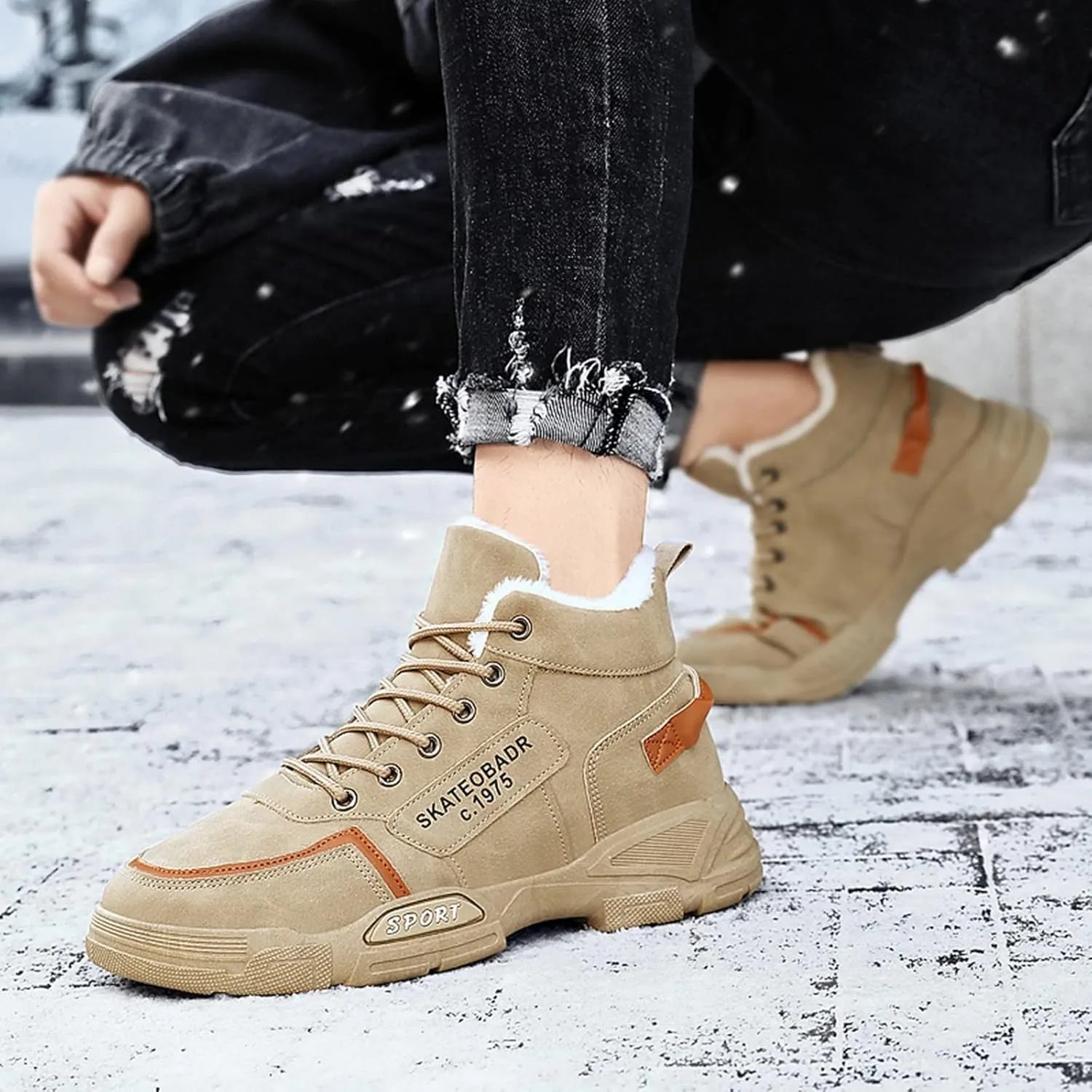 Mens Slip on Sneakers Slip Ons for Men Lightweight Breathable Walking Shoes Gym Tennis Athletic Mens Brown Shoes