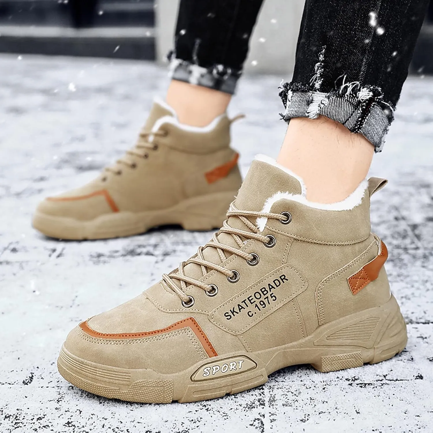 Mens Slip on Sneakers Slip Ons for Men Lightweight Breathable Walking Shoes Gym Tennis Athletic Mens Brown Shoes