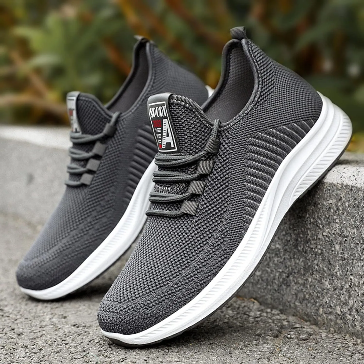 Men's Sneakers Mens Black Sneakers Breathable Mesh Fashion Wide Toe Box Sneaker Lightweight Breathable Mesh Slide Shoe Work Shoes Men Shoe