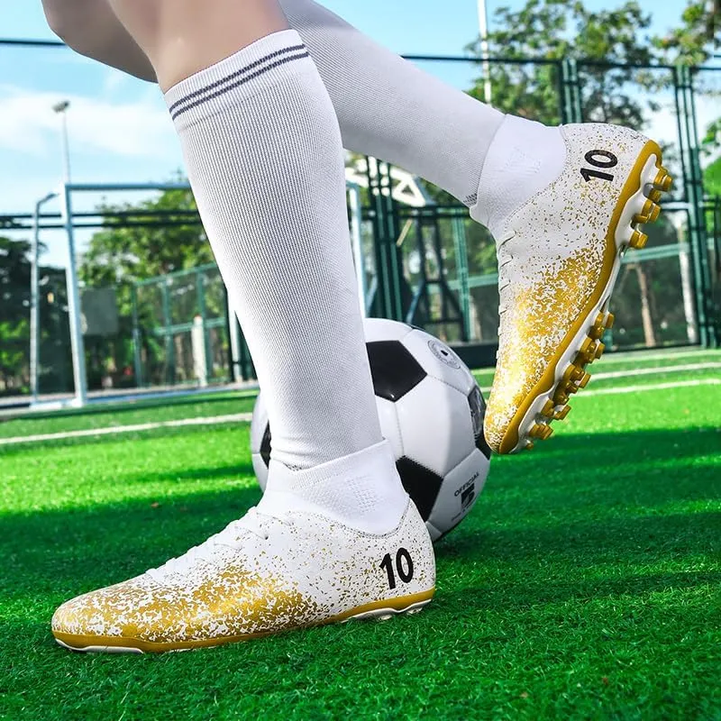 Men's Soccer Cleats Professional Football Boots High-Top Comfortable Breathable Outdoor Indoor Athletic Futsal Training Sneaker